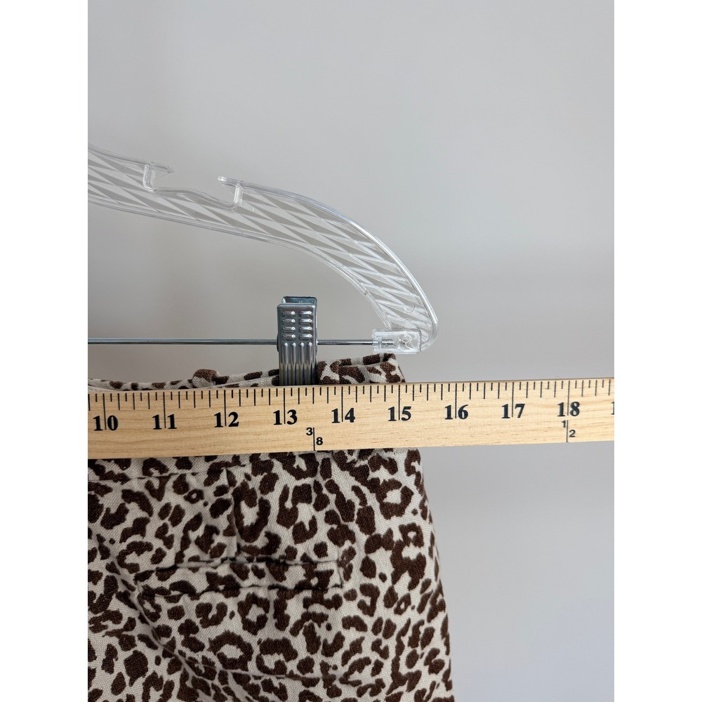 J.Crew Leopard Print 100% Linen Shorts Brown Cream Animal Print Size 4 - Picture 6 of 7